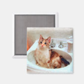 Die Katze des Impressionisten in einem Magnet des (Vorderseite/Rückseite)