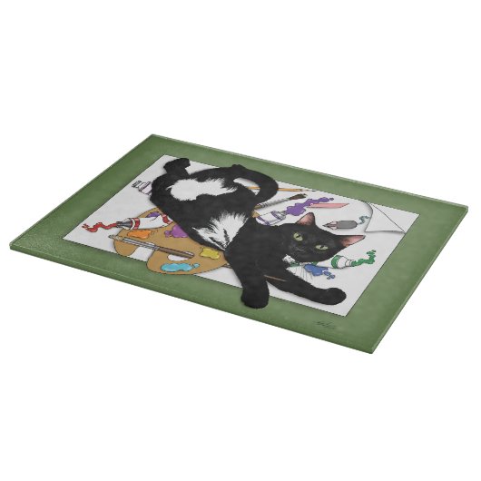 Die Katze des Künstlers Schneidebrett (Ecke)