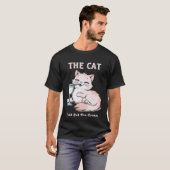 Die Katze, die die Creme zum Schwarzen Unisex Got T-Shirt (Vorne ganz)