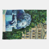 Die Katze, die die Kanaren isst Geschirrtuch (Horizontal)