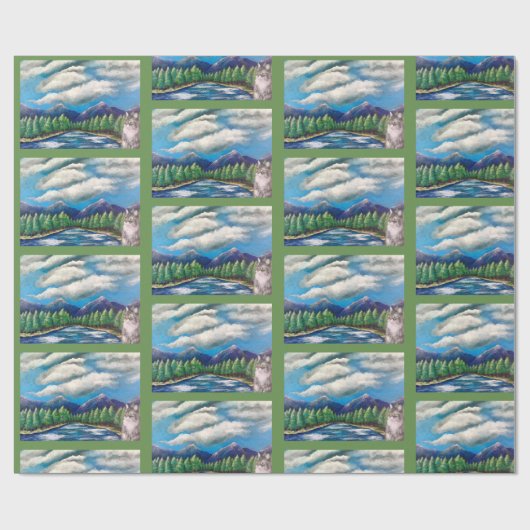 Die Katze, die Verpackungspapier wandern mochte Geschenkpapier (Flach)