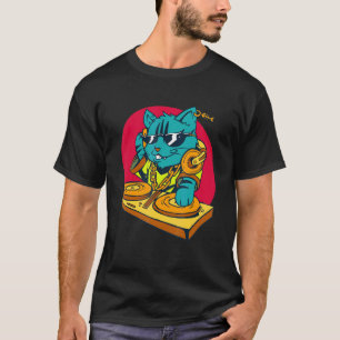 Die Katze Dj spielt Musik Musik spielen Dj T-Shirt