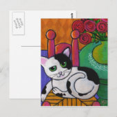 Die Katze entdecken Postkarte (Vorne/Hinten)