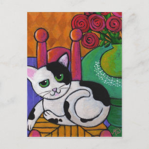 Die Katze entdecken Postkarte