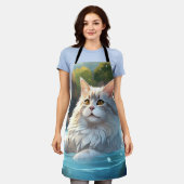 Die Katze genießt einen heißen Frühling: Allround- Schürze (Getragen)