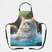 Die Katze genießt einen heißen Frühling: Allround- Schürze (Vorderseite)