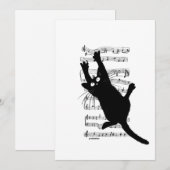 Die Katze hängt an Noten Einladung (Vorne/Hinten)