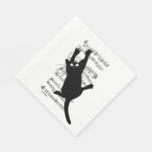 Die Katze hängt an Noten Serviette (Ecke)