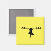 Die Katze hängt vom Power ab Magnet (Vorderseite/Rückseite)