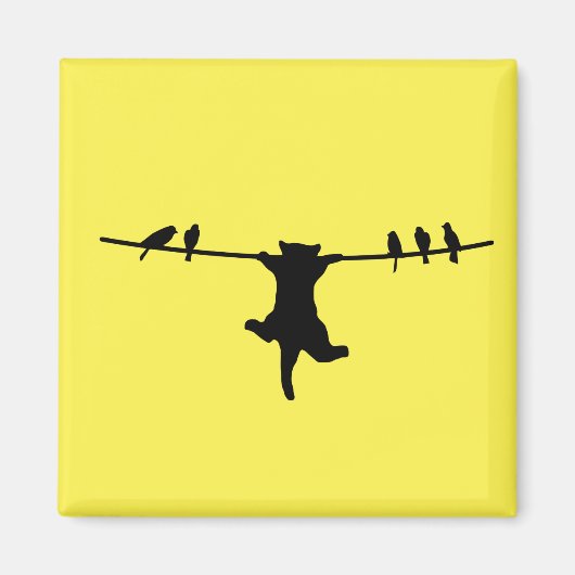 Die Katze hängt vom Power ab Magnet (Vorne)