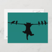 Die Katze hängt vom Power ab Postkarte (Vorne/Hinten)
