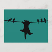 Die Katze hängt vom Power ab Postkarte (Vorderseite)