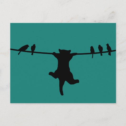 Die Katze hängt vom Power ab Postkarte (Vorderseite)
