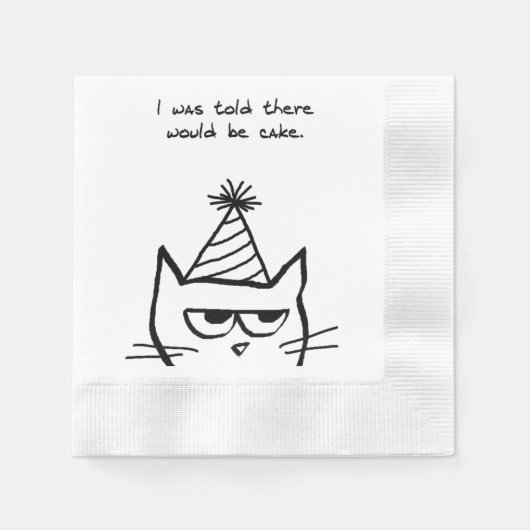 Die Katze hasst Geburtstage - Funny Cat Party Napk Serviette (Vorderseite)