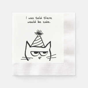 Die Katze hasst Geburtstage - lustige Serviette
