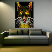 Die Katze hat Angst | AI Art Poster