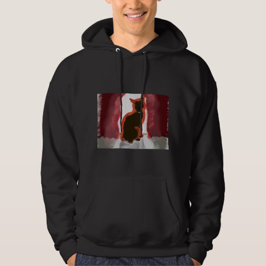 Die Katze hinter dem Vorhang (Nur Kunstversion) Hoodie (Vorderseite)