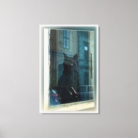 Die Katze im Fenster Leinwanddruck (Vorderseite)