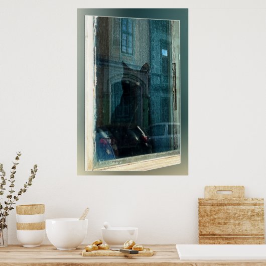 Die Katze im Fenster Poster (Küche)