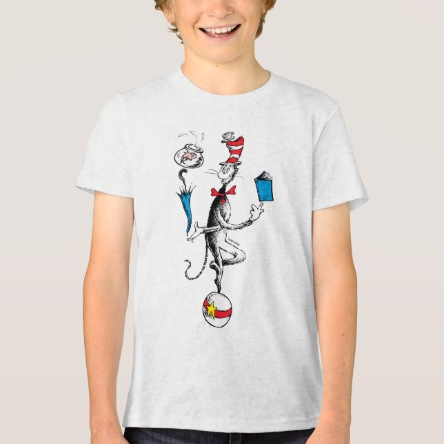 Die Katze im HHat Balancing Act Tri-Blend Shirt (Vorderseite)