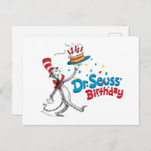 Die Katze im Hut | Dr. Seuss's Geburtstag Postkarte (Vorne/Hinten)