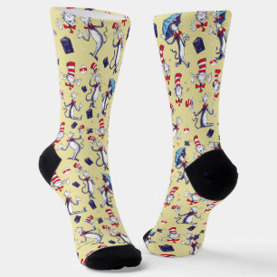 Die Katze im Hut   Gelbes Muster Socken