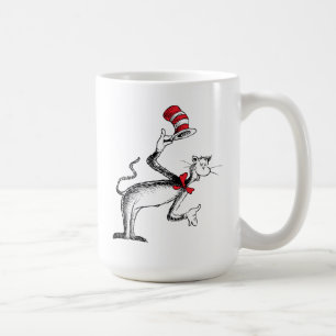 Die Katze im Hut verbeugt sich Kaffeetasse