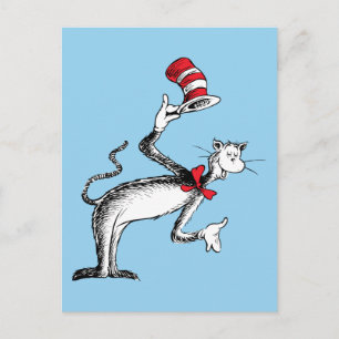 Die Katze im Hut verbeugt sich Postkarte