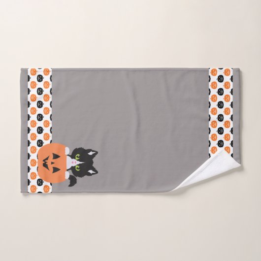 Die Katze im Kürbisbad Set (Handtuch)