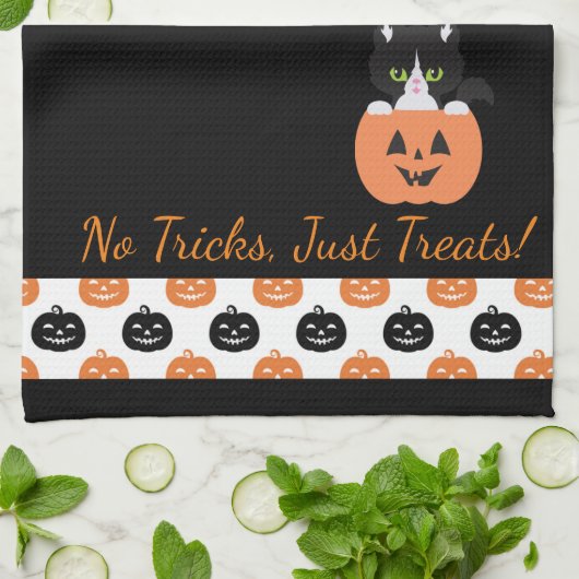 Die Katze im Kürbishandtuch Geschirrtuch (Gefaltet)