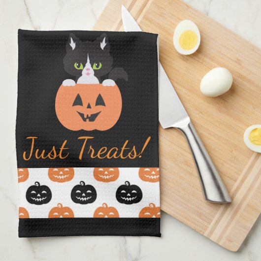 Die Katze im Kürbishandtuch Geschirrtuch (Viertel Falte)