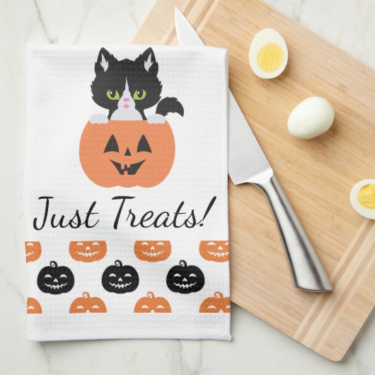 Die Katze im Kürbishandtuch Geschirrtuch (Viertel Falte)