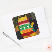 Die Katze im Ugly Sweater Quadratischer Aufkleber (Umschlag)