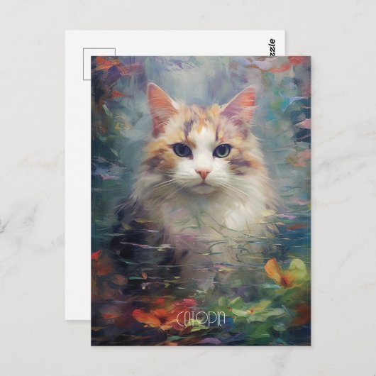 Die Katze im Wald Postkarte (Vorne/Hinten)