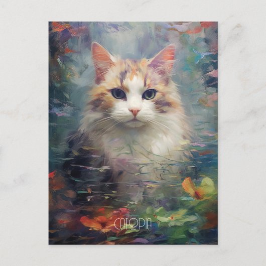 Die Katze im Wald Postkarte (Vorderseite)