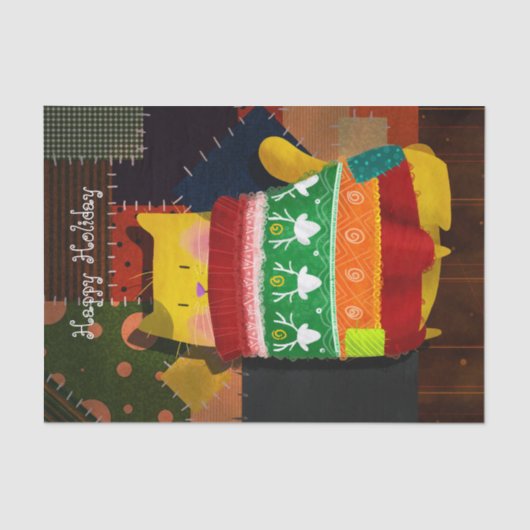 Die Katze in der hässlichen Strickjacke Seidenpapier (Vorderseite)