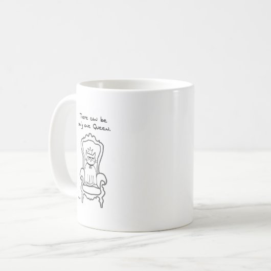 Die Katze ist die Königin Kaffeetasse (Vorderseite Links)