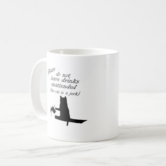 Die Katze ist ein Jerk Kaffeetasse (Vorderseite Links)