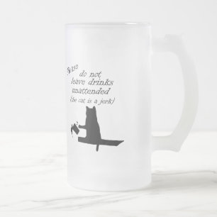 Die Katze ist ein Jerk Mattglas Bierglas