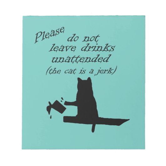 Die Katze ist ein Jerk Notizblock (Vorderseite)