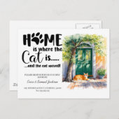 Die Katze ist umgezogen! neue Adressenankündigung! Ankündigungspostkarte (Vorne/Hinten)