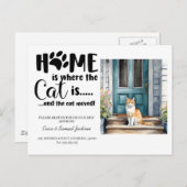 Die Katze ist umgezogen! neue Adressenankündigung! Ankündigungspostkarte (Vorne/Hinten)