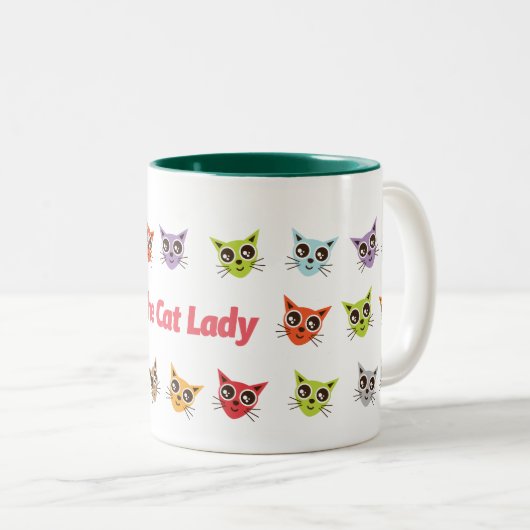 Die Katze Lady Zweifarbige Tasse (VorderseiteRechts)