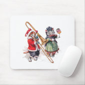 Die Katze legt die Knochen im Schnee Mousepad (Mit Mouse)