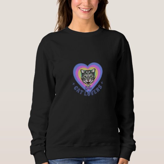 Die Katze liebt angesagte Frauen Sweatshirt (Vorderseite)