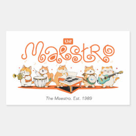 Die Katze Maestro Rechteckiger Aufkleber