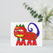 "Die Katze mit dem blauen Schwanz" Postkarte (Stehend Vorderseite)