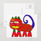 "Die Katze mit dem blauen Schwanz" Postkarte (Vorne/Hinten)