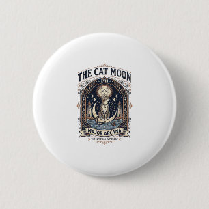 Die Katze Mond Katze Tarot Karte Major Arcana Vint Button