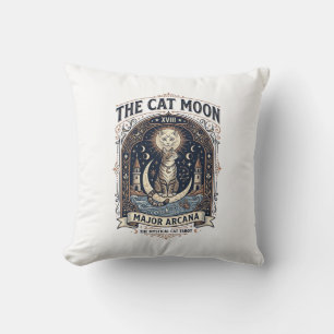 Die Katze Mond Katze Tarot Karte Major Arcana Vint Kissen